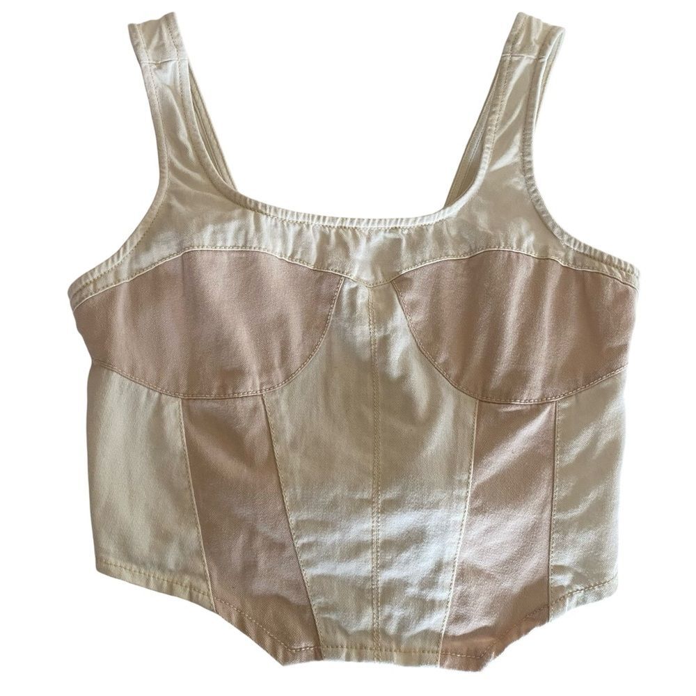 Japna Colorblock Bustier Crop Top Size Large